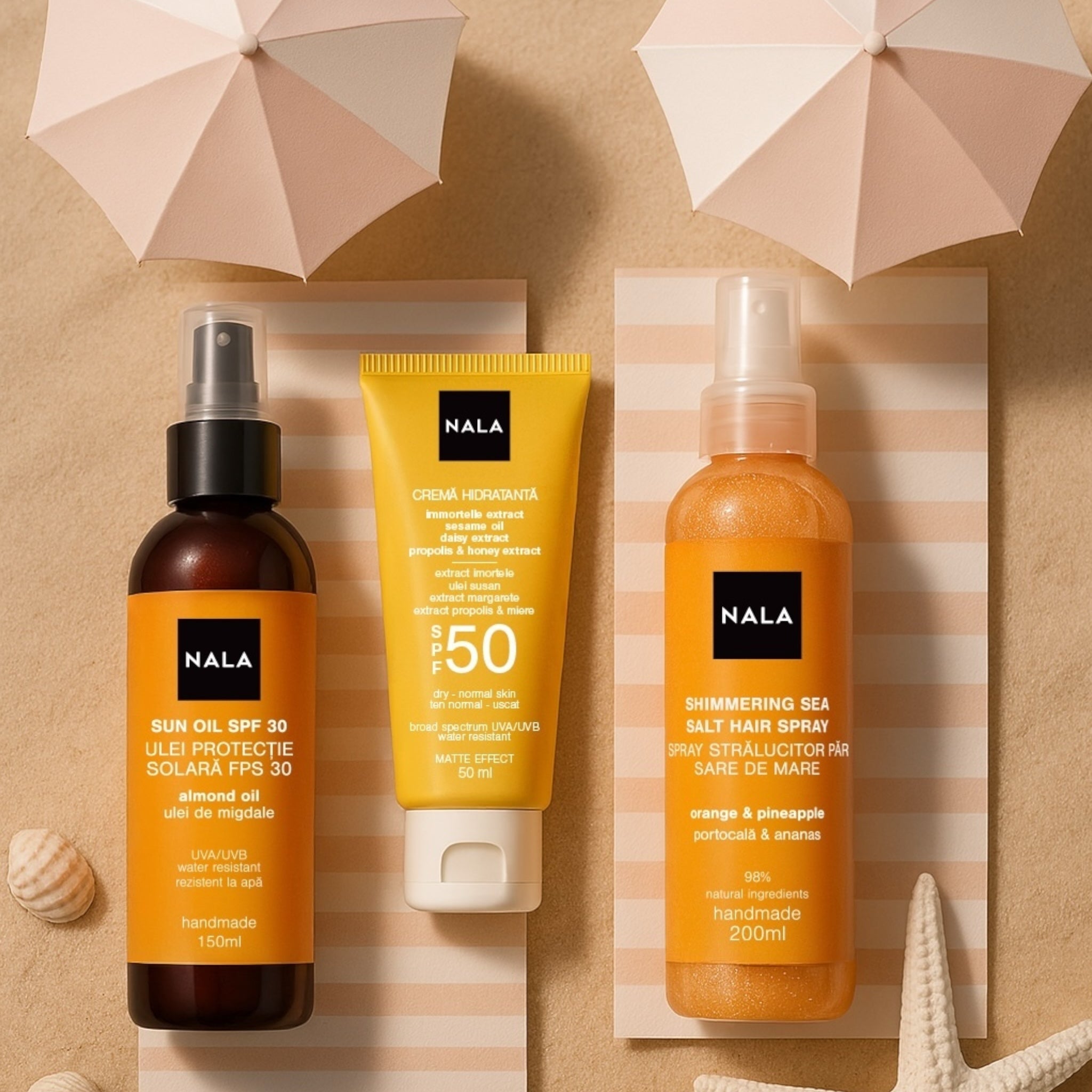Spray protecție solară SPF30 - Extract Morcov, Aloe Vera și Rodie