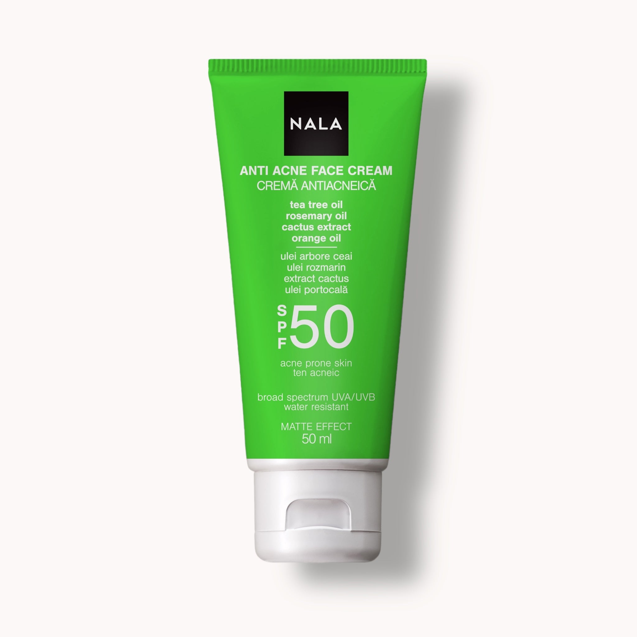 Cremă Antiacneică SPF 50 - Ten Acneic - Arbore Ceai & Rozmarin