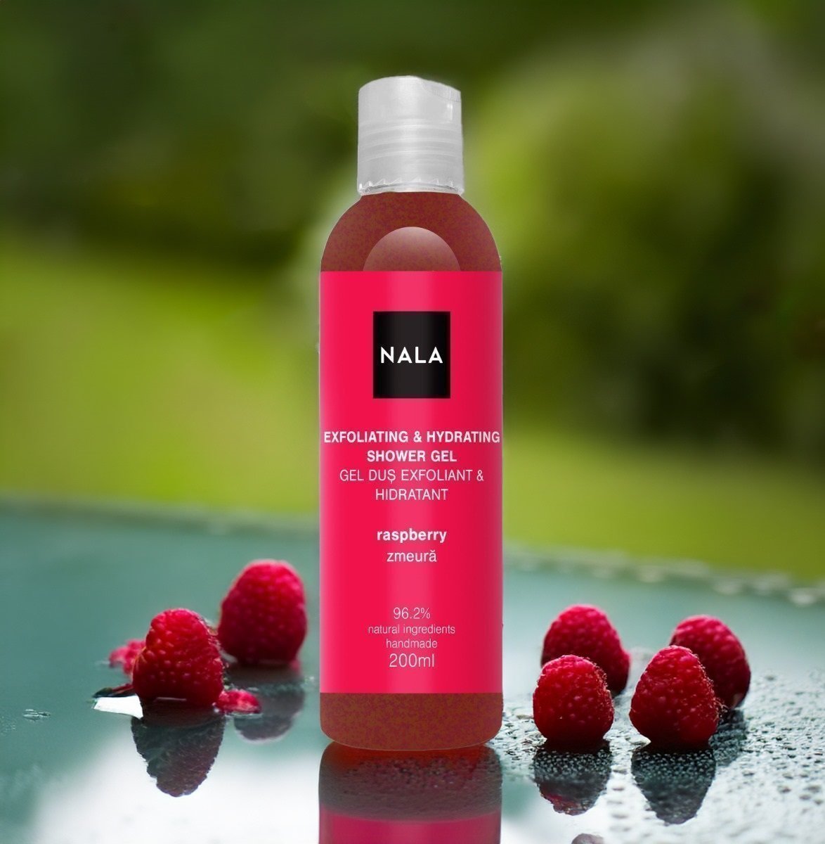 Gel de duș Exfoliant Hidratant - Zmeură