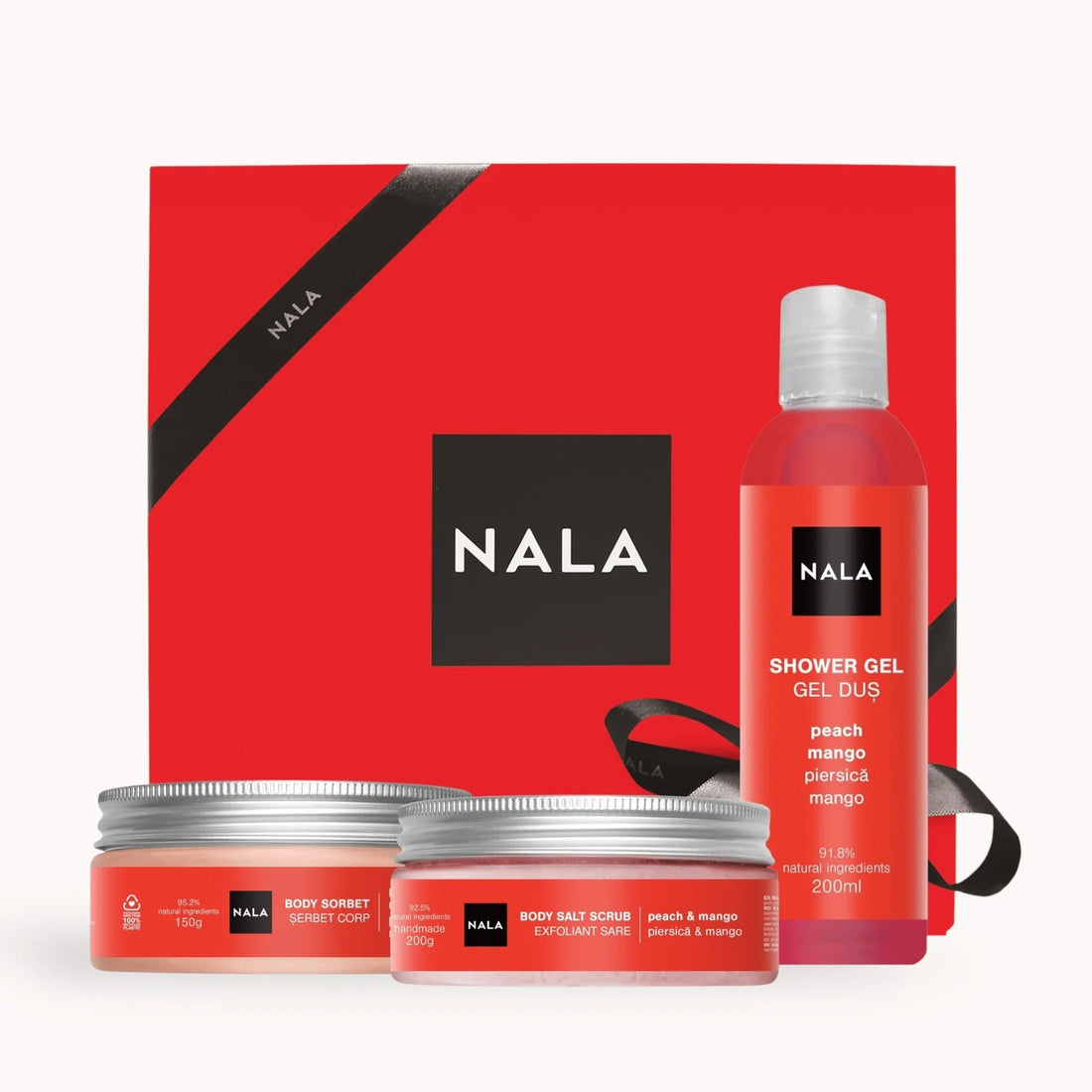 Set Cadou Piele Catifelată – Piersică &amp; Mango (Șerbet)