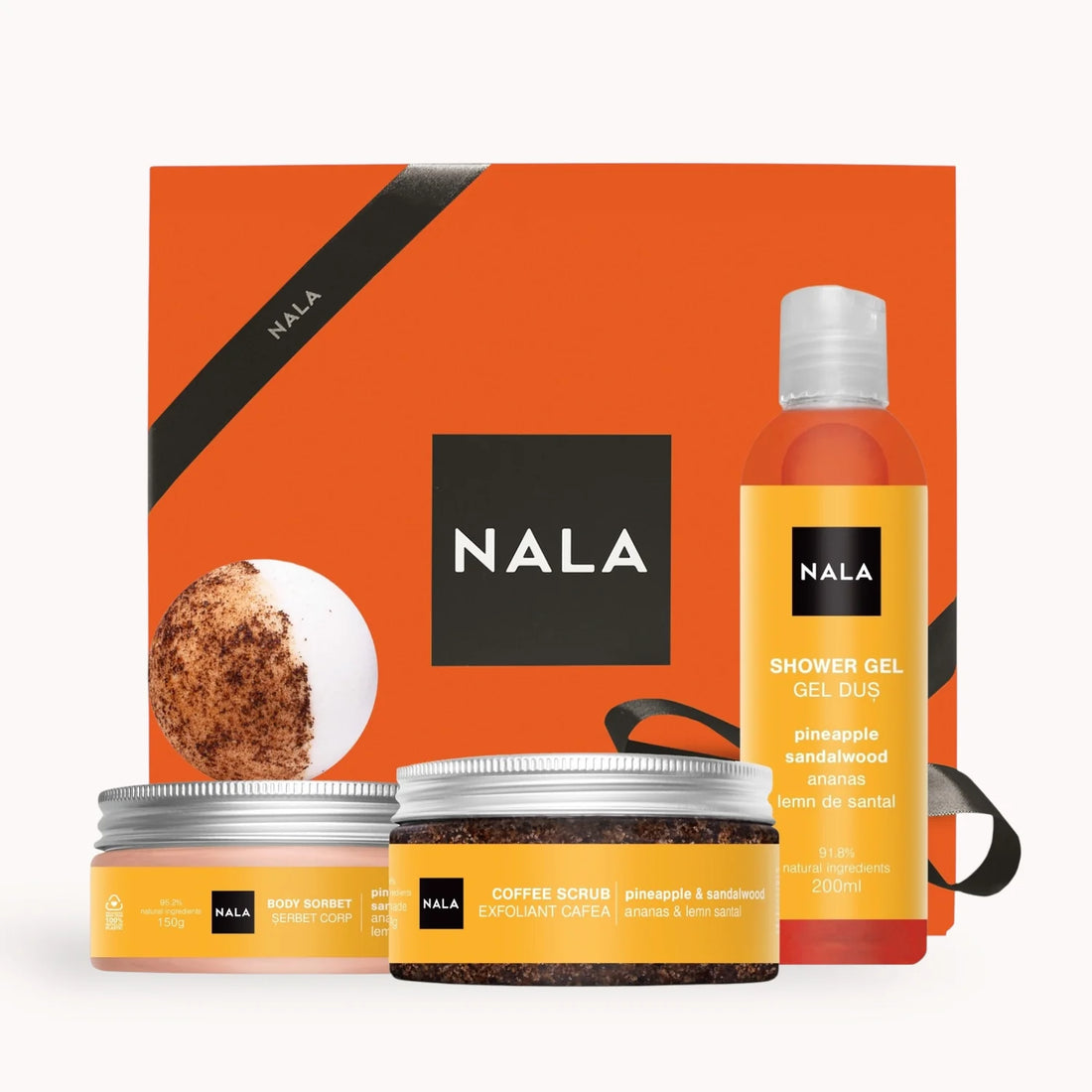 Set CADOU Exfoliere și Hidratare - Ananas &amp; Lemn Santal (Șerbet)
