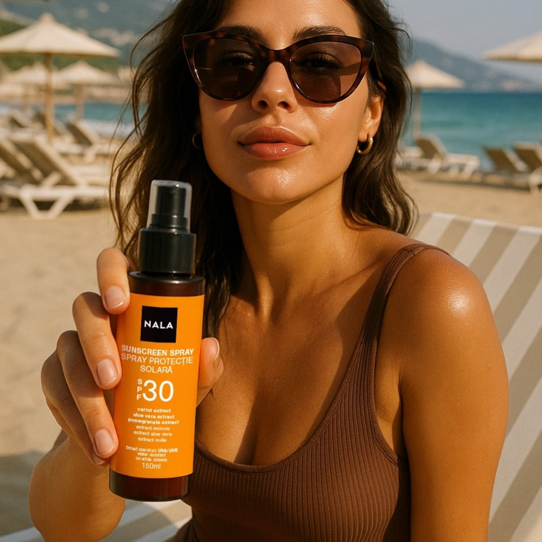 Spray protecție solară SPF30 - Extract Morcov, Aloe Vera și Rodie