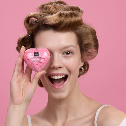 Bombă Baie Efervescentă Inimă - Struguri Roșii