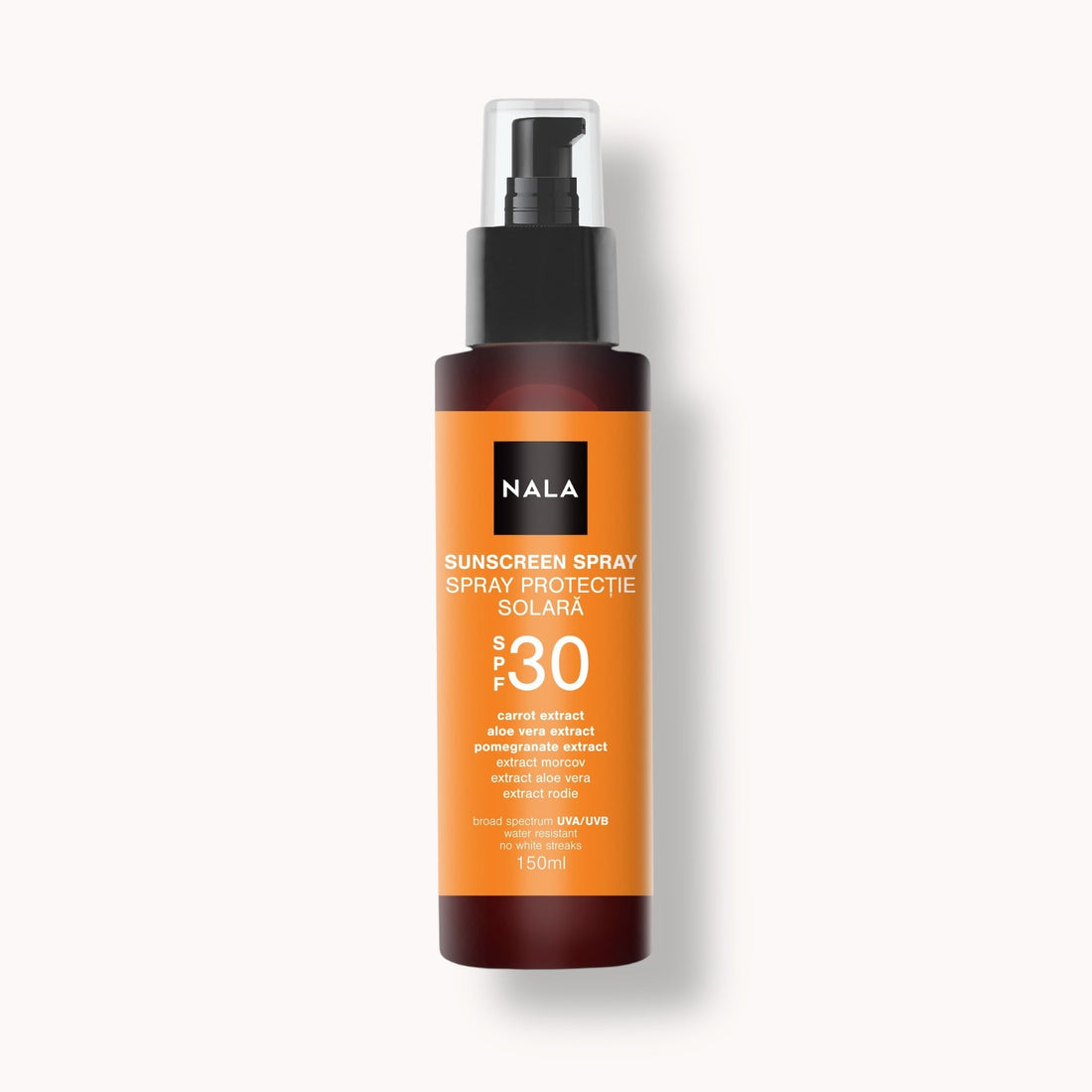 Spray protecție solară SPF30 - Extract Morcov, Aloe Vera și Rodie