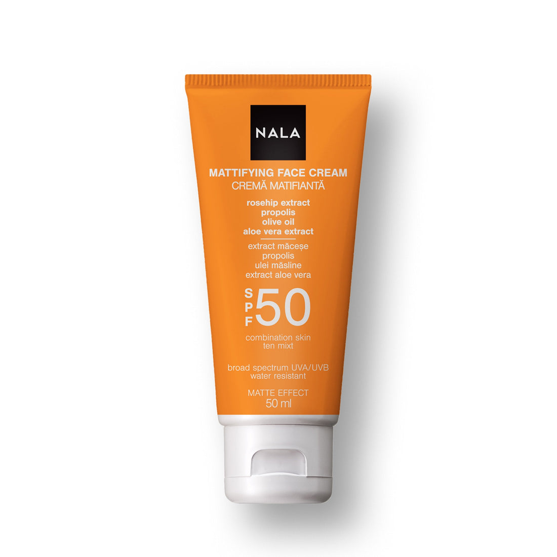 Cremă Matifiantă SPF 50 - Ten Mixt - Măceșe &amp; Ulei Măsline