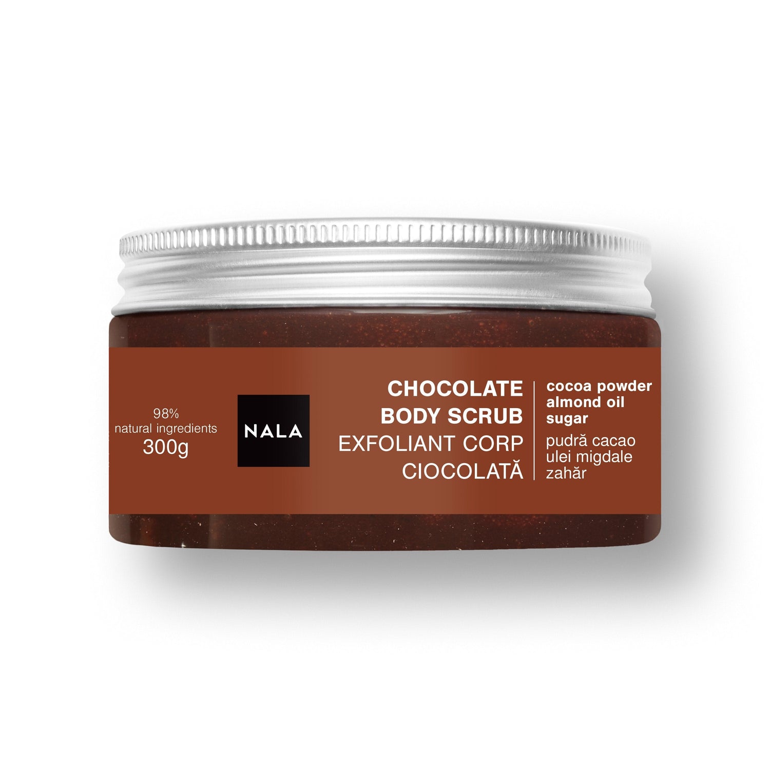 Scrub Zahăr Ciocolată - pudră cacao - ulei migdale