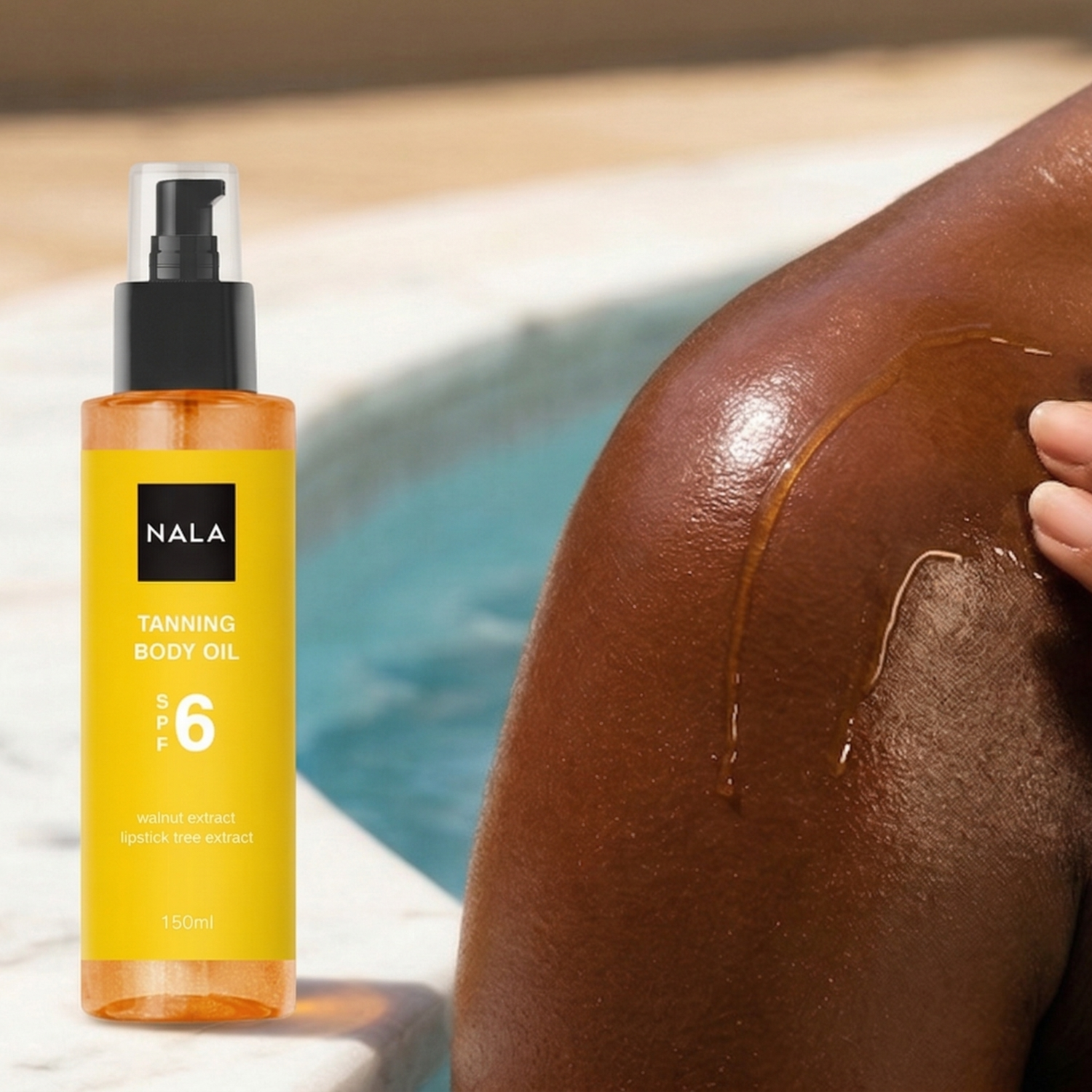Ulei bronzant &amp; accelerator de bronz SPF6 - Extract de Nucă &amp; Lipstick Tree